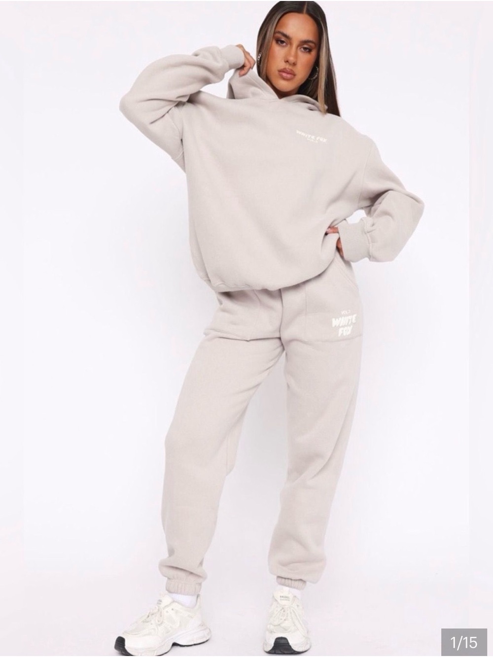 White Fox Boutique Oversized Hoodie in Light Gray